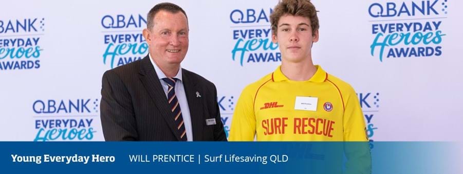 QBANK Young Everyday Heroes Award winner Will Prentice, QLD Surf Lifesaving